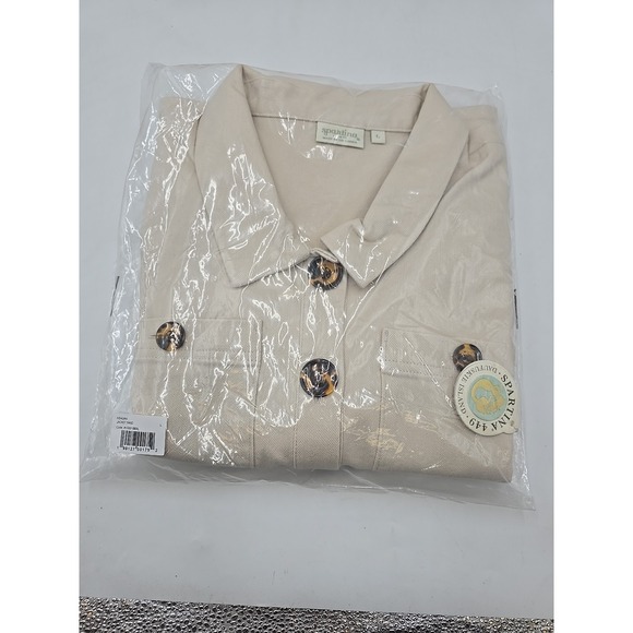 NWT Spartina 449 Utility Jacket Reagan Button Front Cropped- L - Picture 8 of 12